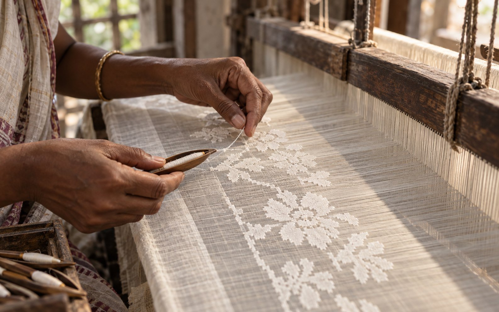 Jamdani handloom weaving